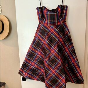 J.crew strapless plaid dress Christmas tartan j. Crew holiday quiet luxury